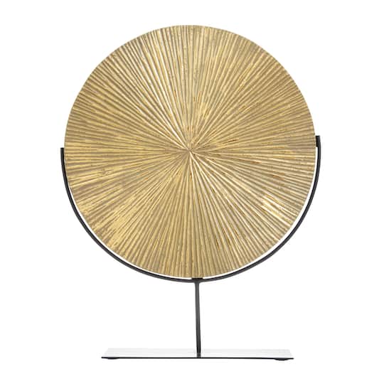 CosmoLiving by Cosmopolitan Gold Metal Contemporary Sculpture, 23" x 18" x 4"